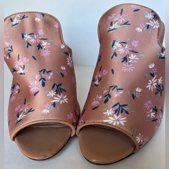 AD & Daughters Jaconi Textile/Leather Floral High Heel Peep Toe Mules Shoes 7.5 - Picture 4 of 15